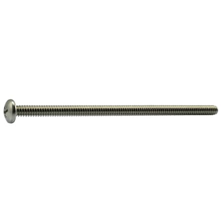 Midwest Fastener #10-24 x 4 in Phillips Pan Machine Screw, Plain 18-8 Stainless Steel, 8 PK 37741